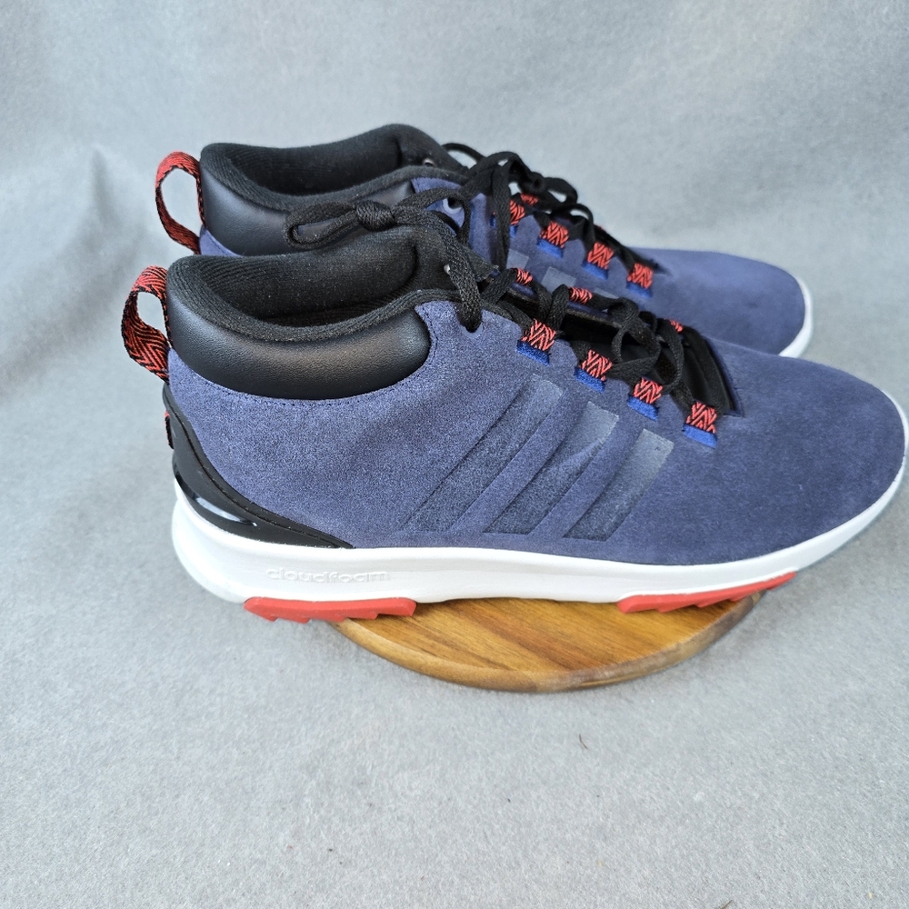 Men's Adidas Cloud Foam sued racer Blue and Black Sneakersmens size 10.5 Sweet - Picture 3 of 7